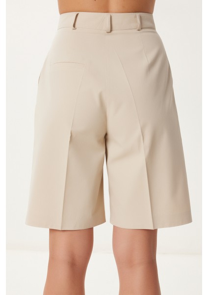 Cepli Bermuda Dokuma Şort LFK0015 Krem