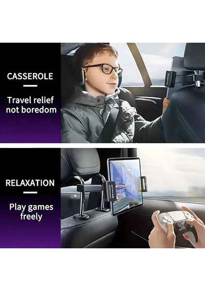 Araç Koltuk Arkası Tablet Tutucu, Telefon Tutucu, Tablet/telefon Tutucu, 360° Ipad Pro 12.9 Mini Air, Galaxy Tab A A7 S7, Switch, Surface, 4,7-12,9 Inch Ile Uyumlu