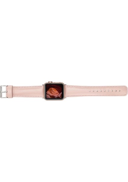 Apple Watch Uyumlu Deri Kordon 42-44-45MM Nu2 Pembe modelleri