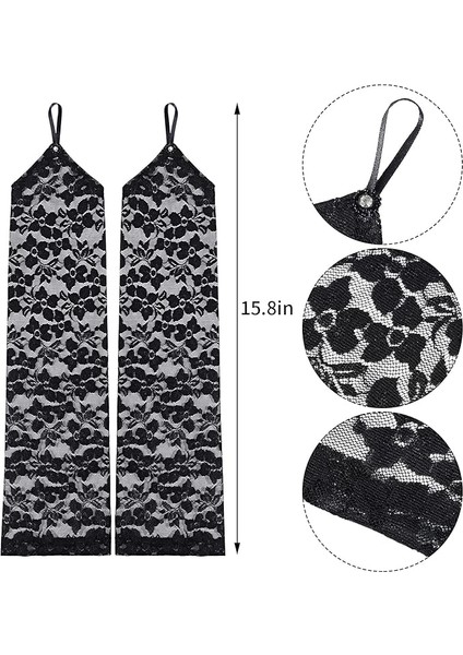 Parmak Askılı Zarif Gece Şıklığı Dantel Eldiven 40 cm fırsatları