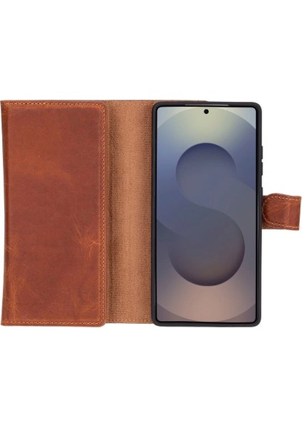 Samsung Galaxy S25 Ultra Uyumlu, Hakiki Deri, El Yapımı, Cüzdanlı Kılıf, Karamel fiyatları
