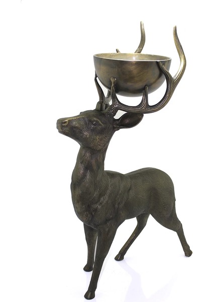 Metal Geyikli Kase 77 cm