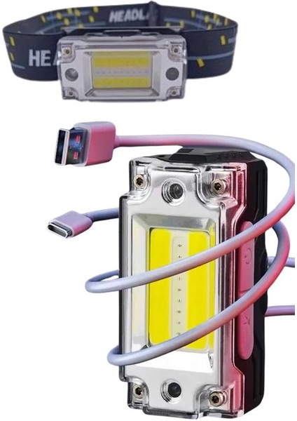 Yüksek Işıklı Şarjlı ve Sensörlü LED Kafa Lambası Kamp Lambası