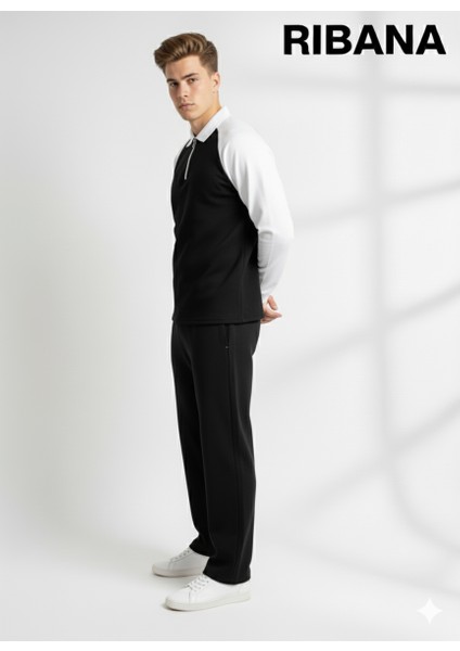 Unısex Baskılı Cepli Beli Lastikli Fermuarlı Gömlek Yaka Alt-Üst 2'li Takım fiyatları