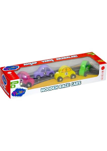 Playwood Ahşap Yarış Arabası 4'lü Paket modelleri