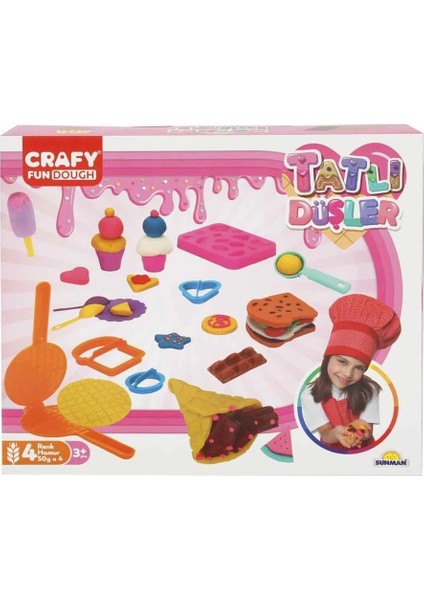 Crafy Tatlı Düşler Oyun Hamuru Seti 200 G 22 Parça fırsatları