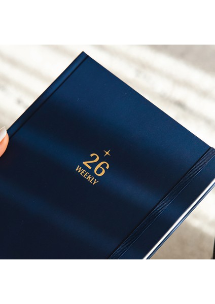 2026 Dikey Haftalık Ajanda 12 Aylık Sert Kapak 18X20 cm - Lacivert fiyatları