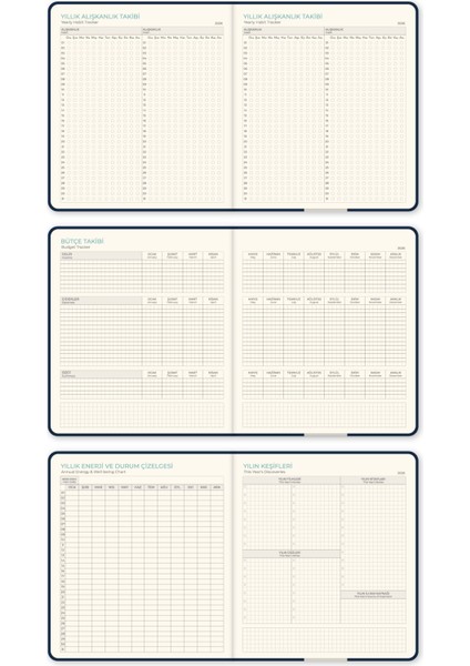 2026 Dikey Haftalık Ajanda 12 Aylık Sert Kapak 18X20 cm - Lacivert