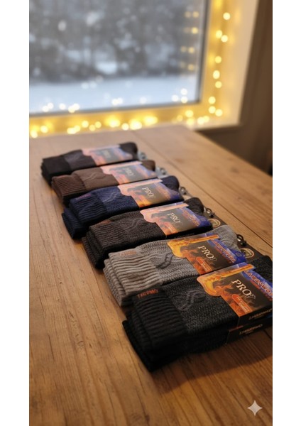 ; Havlu Lambswool (Yün) Thermal Erkek Çorap; Asorti 12'li Paket
