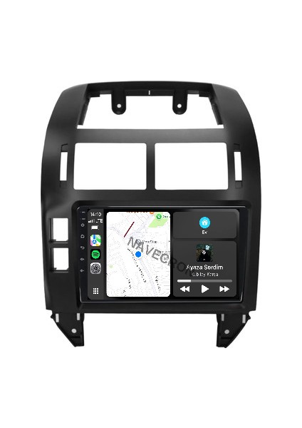 Volkswagen Polo 2005-12 9" Uyumlu Android Multimedia Gerçek 4/64 Kablosuz Carplay Geri Görüş Kameralı