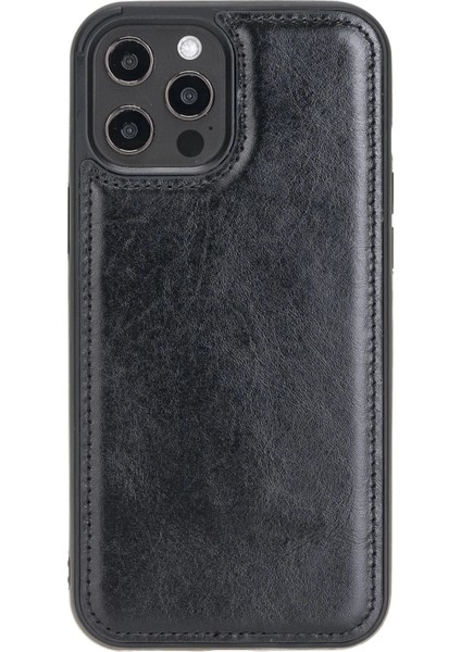 Apple iPhone 12 Pro Max Uyumlu Deri Arka Kapak Rst1 Siyah indirimleri