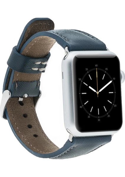 Apple Watch Uyumlu Deri Kordon 38-40-41MM Snb Lacivert