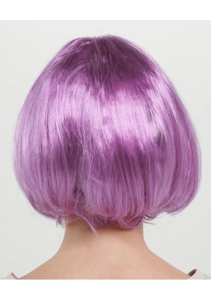 Rose Pembe Renk Düz Kesim Küt Parti Peruğu Kısa Takma Saç fiyatları