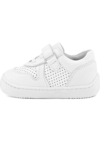 Bob Hakiki Deri Beyaz Barefoot Beyaz Tabanlı Cırtlı Bebek Sneaker Ayakkabı fırsatları