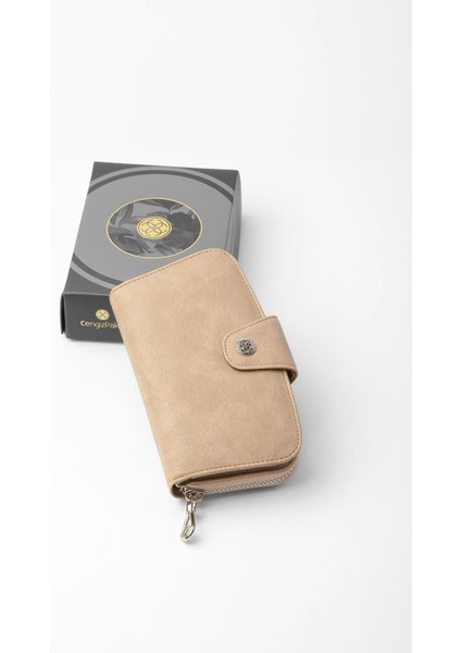 Orta Boy Kadın Cüzdan - 65306 - Bej fırsatları