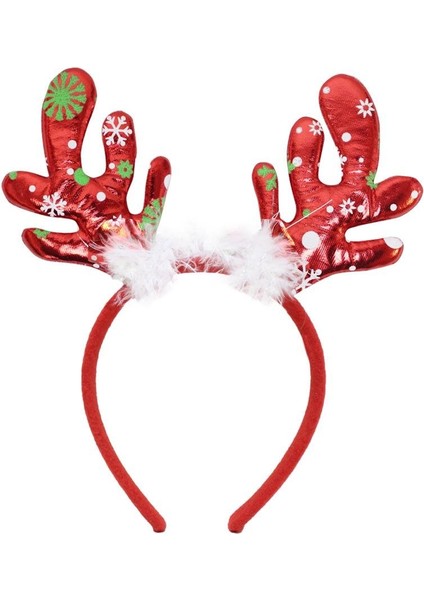 Kırmızı Geyik Boznuzlu Yılbaşı Parti Tacı – Beyaz Tüylü Kostüm Taç Aksesuarı fiyatları