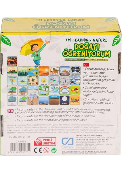 CAEGT-5053 Doğayı Öğreniyorum Eğitici Oyun Kartları fiyatları