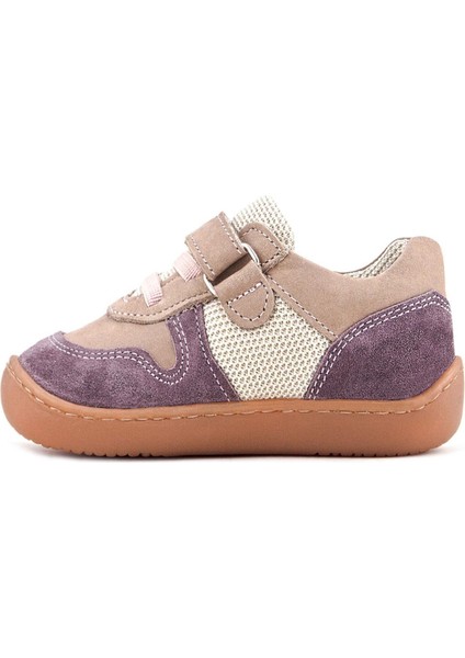 Bob Hakiki Deri Mor Pudra Barefoot Cırtlı Lastikli Bebek Sneaker Ayakkabı fırsatları