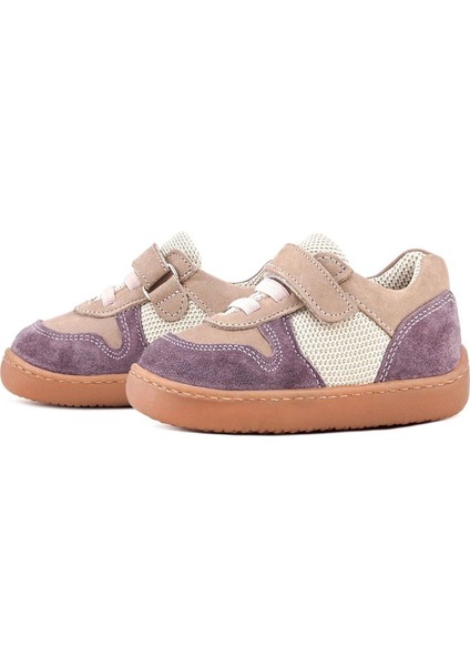 Bob Hakiki Deri Mor Pudra Barefoot Cırtlı Lastikli Bebek Sneaker Ayakkabı indirimleri