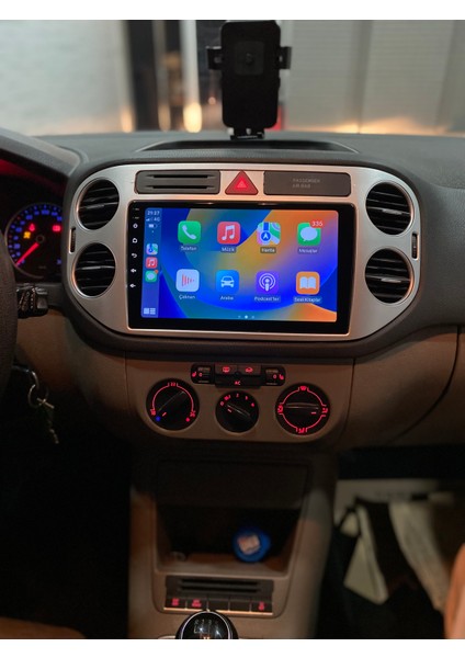Volkswagen Tıguan 2012-16 9" Siyah Uyumlu Android Multimedia Gerçek 4/64 Kablosuz Carplay Geri Görüş Kameralı modelleri