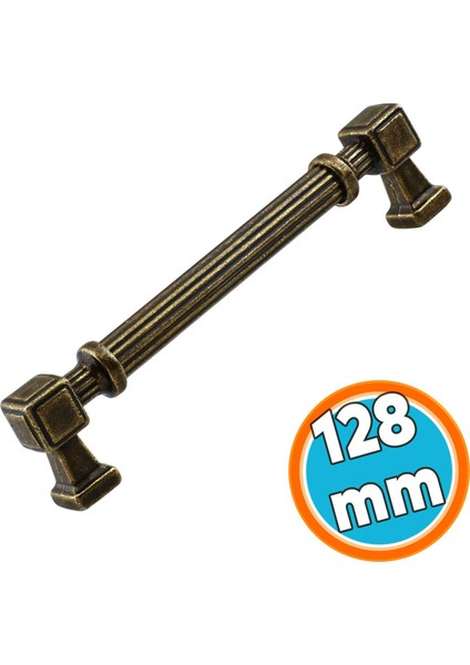 Mobilya Çekmece Mutfak Dolabı Dolap Kulpları Kulb 12.8 cm 128 mm Çizgili Metal Antik Sarı Kulp