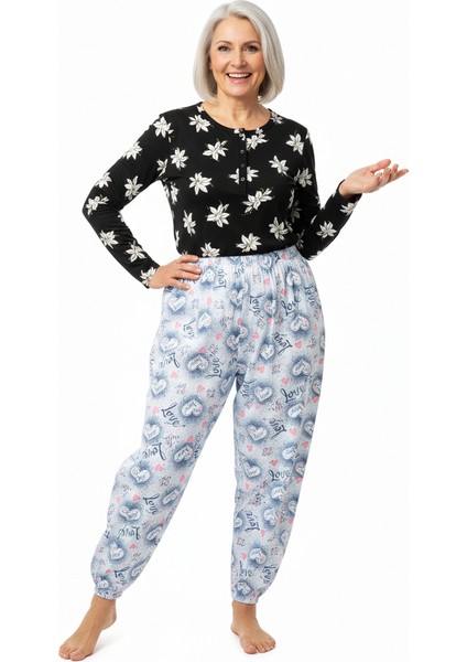 Kadın Kışlık Kadın Anne Içlik Pijama Altı %100 Pamuk Içi Miflonlu Klasik Beli Lastikli Rahat fiyatları