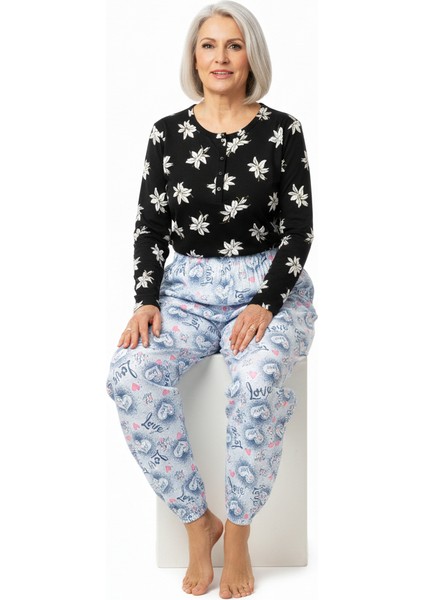 Kadın Kışlık Kadın Anne Içlik Pijama Altı %100 Pamuk Içi Miflonlu Klasik Beli Lastikli Rahat modelleri