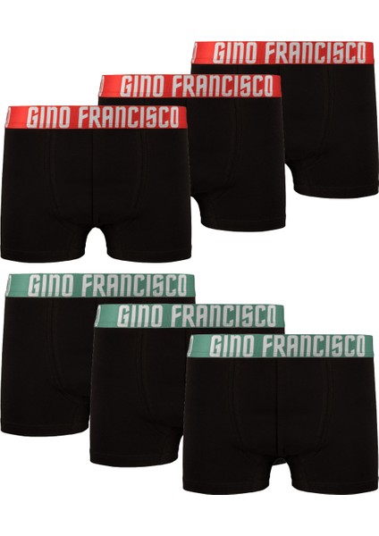 Pamuklu Esnek 6'lı Kutulu Comfort Erkek Boxer - Red & Green Collection