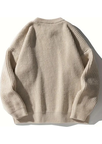 Erkek Bej Regular Fit Bisiklet Yaka Örgülü Triko fiyatları