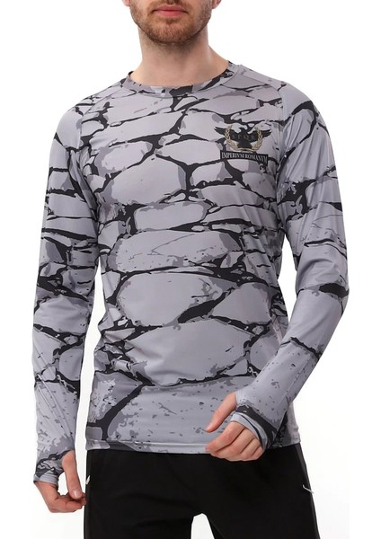 Spqr Uzun Kollu T-Shirt Evoco Gri