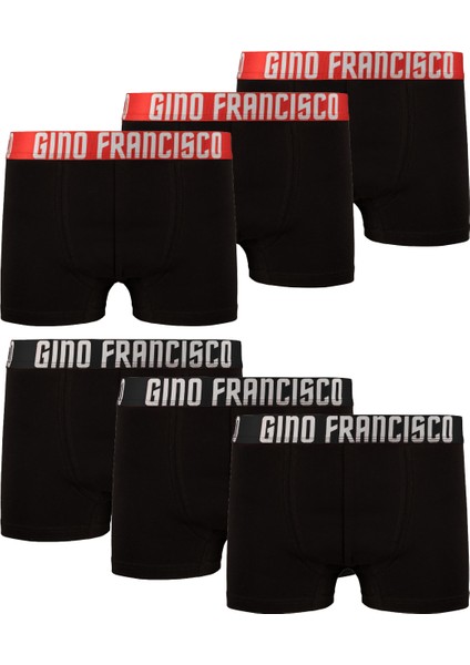 Pamuklu Esnek 6'lı Kutulu Comfort Erkek Boxer - Red & Black Collection