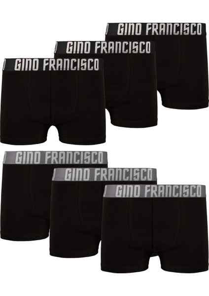 Pamuklu Esnek 6'lı Kutulu Comfort Erkek Boxer - Gray & Black Collection