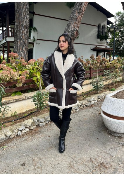 Kahve Içi Kürklü Deri Kaban fiyatları