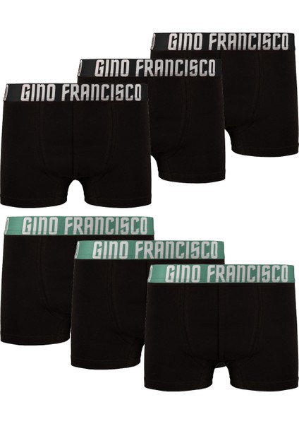 Pamuklu Esnek 6'lı Kutulu Comfort Erkek Boxer - Green & Black Collection