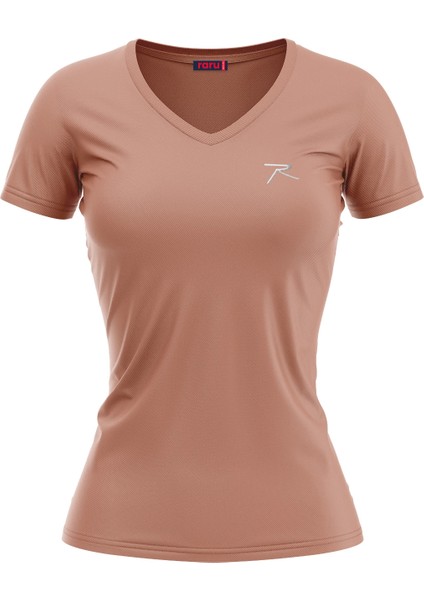 Kadın %100 Pamuk T-Shirt Mulıer Pudra