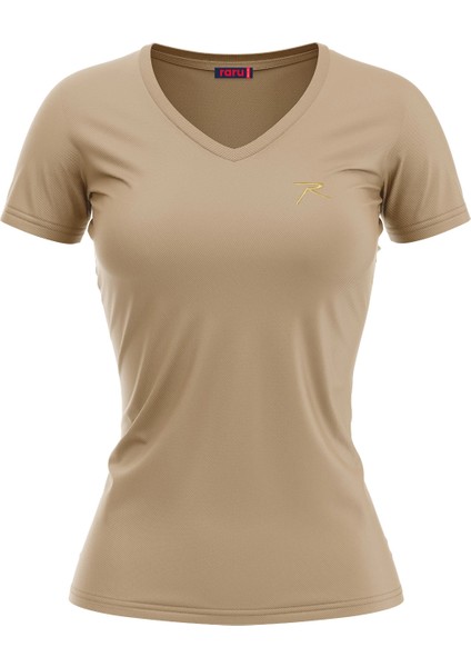 Kadın %100 Pamuk T-Shirt Mulıer Bej