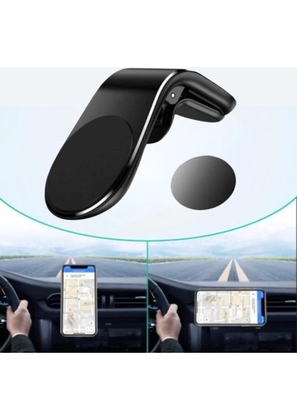 Havalanndırma Izgarasına Takılabilen Mandallı Mıknatıslı Oto Araç Içi Manyetik Telefon Tutucu
