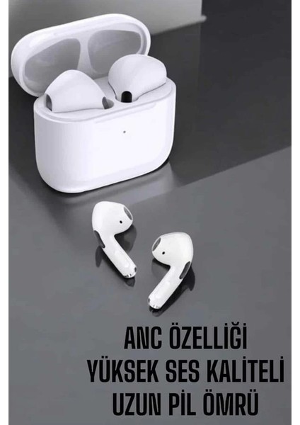 Beyaz Yeni Nesil Pro Bluetooth Kulaklık Yüksek Ses Kaliteli Anc Özelliği