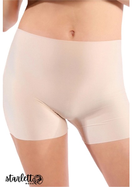 Kadın Ten Rengi Dikişsiz Lazer Kesim 2'li Paket Extra Rahat Boxer modelleri