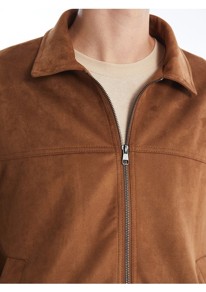 Yeni Sezon Standart Kalıp Gömlek Yaka Süet Erkek Ceket modelleri