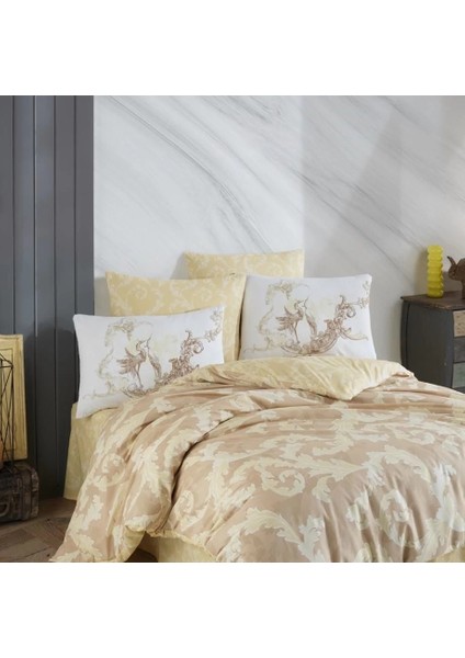 Hobby Çift Kişilik Ranforce Nevresim Takımı Avangarde Krem modelleri