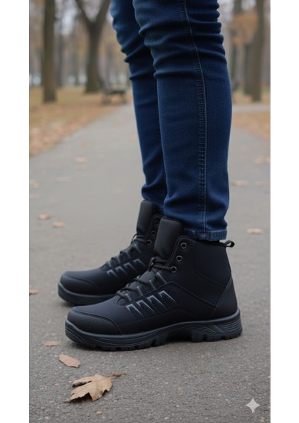 Erkek Bot Içi Tüylü Su Kar Dayanıklı Kışlık Fermuarlı Outdoor Trekking Bot