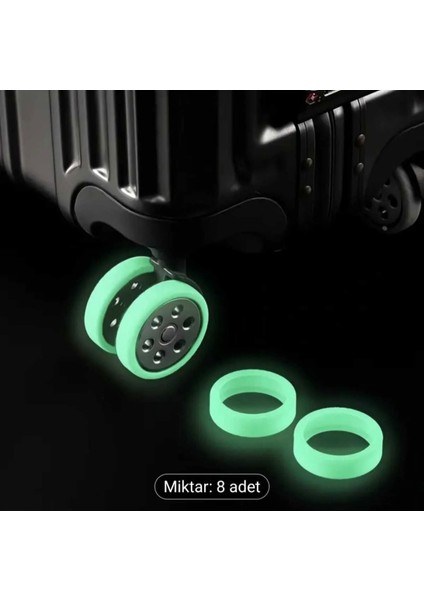 8 Adet Yeşil Valiz Bavul Tekerleği Kılıfı, Sessiz Koruyucu Dayanklı, Ofis Sandalye Kılıf modelleri