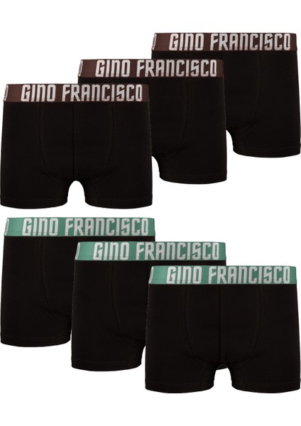 Pamuklu Esnek 6'lı Kutulu Comfort Erkek Boxer - Green & Brown Collection