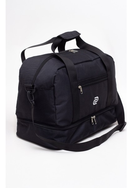 Siyah Unisex Alt Fermuar Körüklü Omuz Askılı Hastane Çantası Bavul & Valiz & Seyahat Çantası