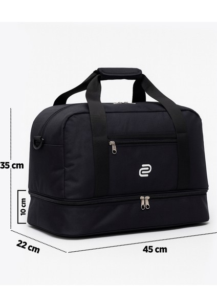 Siyah Unisex Alt Fermuar Körüklü Omuz Askılı Hastane Çantası Bavul & Valiz & Seyahat Çantası