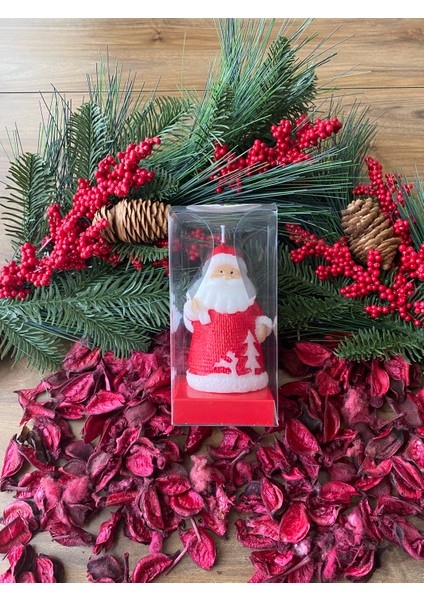 Noel Baba Temalı Dekoratif Kutulu Mum