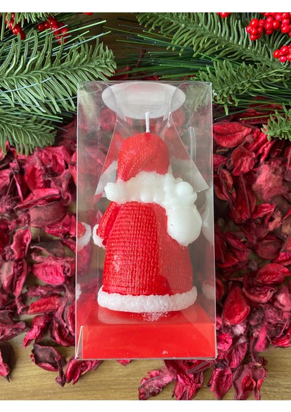 Noel Baba Temalı Dekoratif Kutulu Mum modelleri