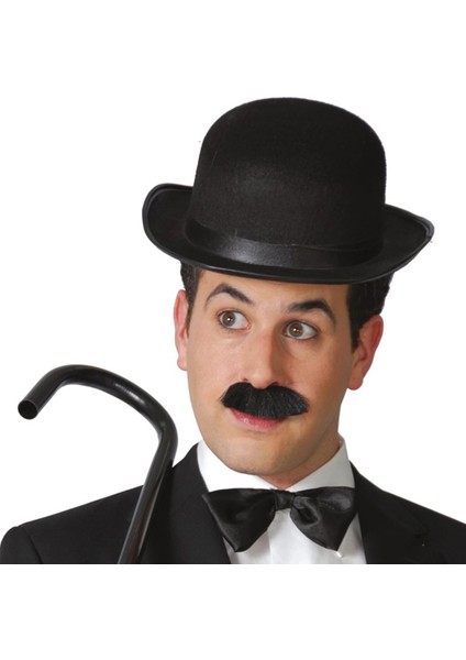 Charlie Chaplin Stil Yetişkin Şapkası – Siyah Melon Parti Şapkası fırsatları