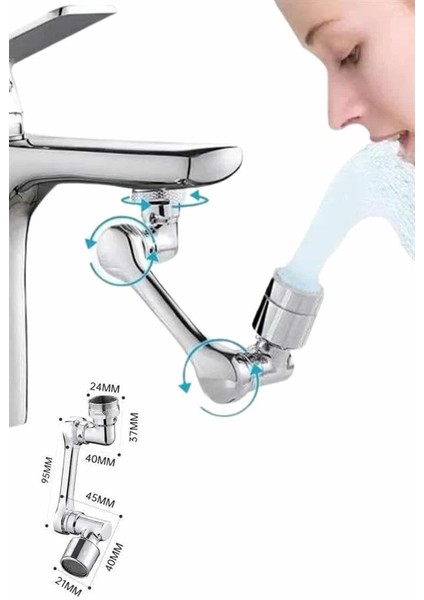Mutfak Musluk Başlığı 1080 Derece Dönebilir Oynar Başlıklı Musluk Aparatı indirimleri